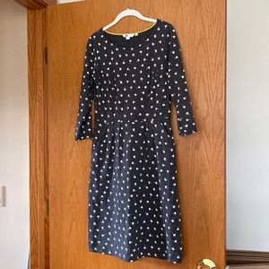 Boden dress with white flowers, 3/4 sleeve length size 4R